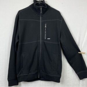 Calvin Klein Sweater Mens XL Black Full Zip Winter Jacket Shacket Le Couture